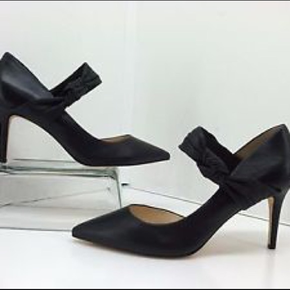 Nine West Rly Cool Black Leather Heels